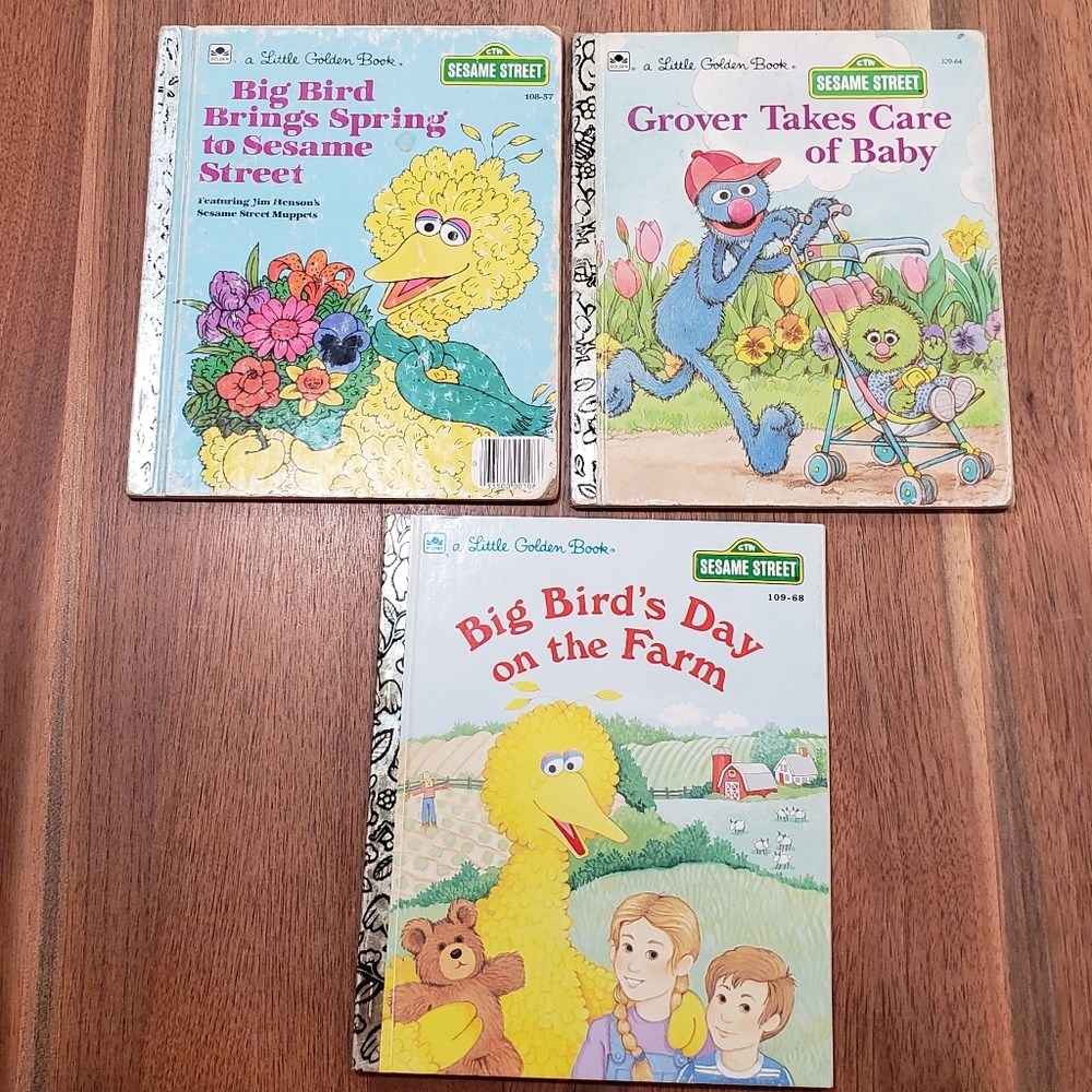 Set of 3 | Little Golden Books Jim Henson’s Sesame Street, Vintage Children's